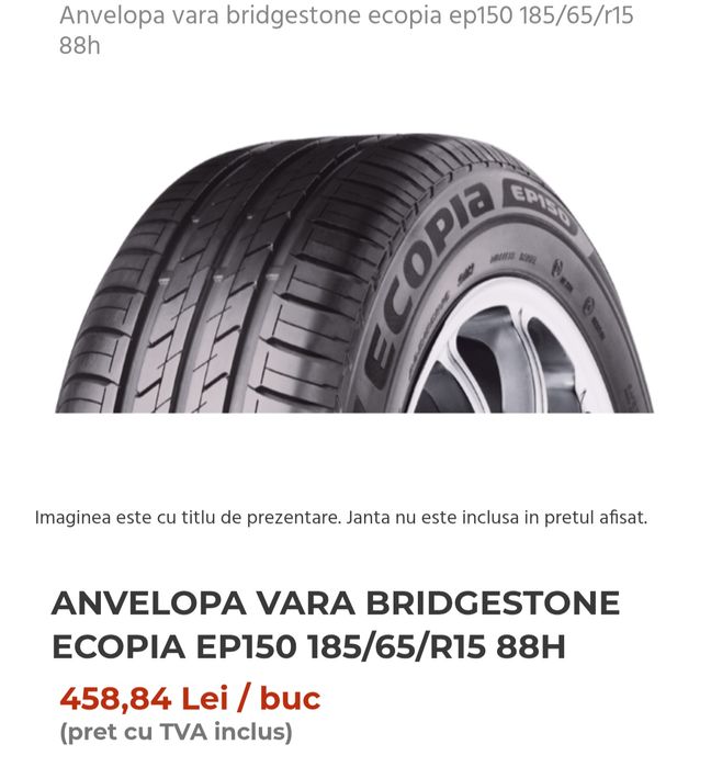Anvelope bridgestone eco 150 ecopia 185/65/15