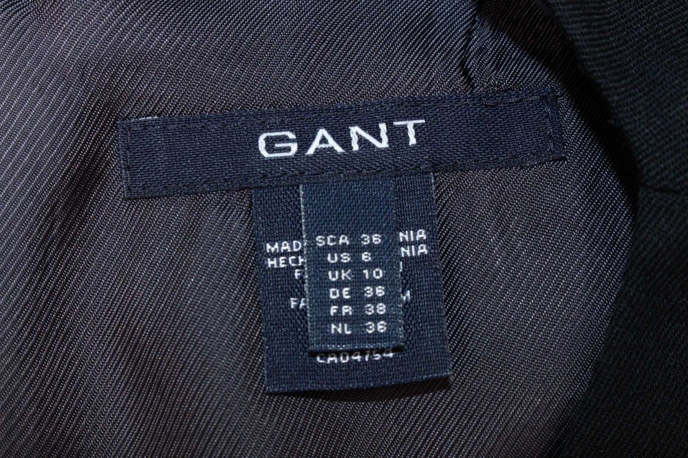 GANT дамска черна рокля тип сукман вълна с колан 36 S