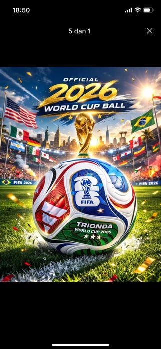 FIFA 2026 Trionda rasmiy dizayndagi futbol to‘pi, professional sifat