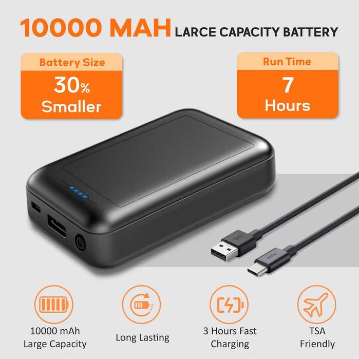 Hanorac încălzit 10000mAh 3 trepte temperatură 6 zone încălzire unisex