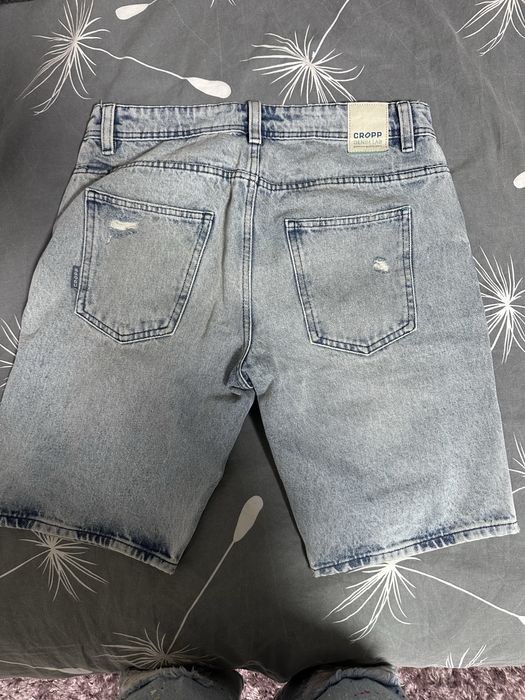 Къси дънкови панталони pull and bear, crop