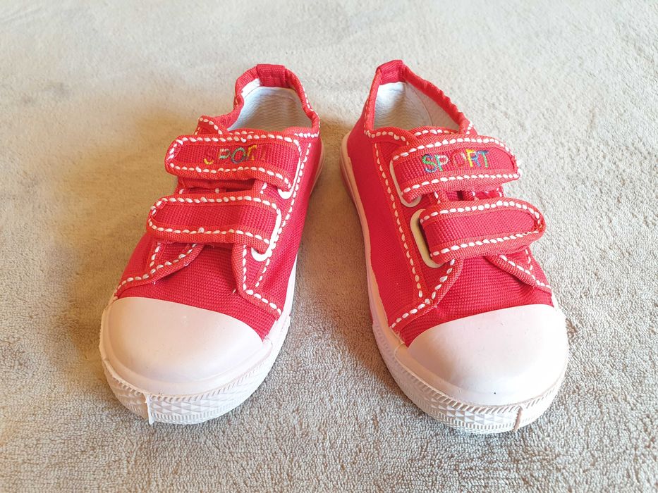 Tenisi rosii cu scai, noi, copii, papuci gradi marimi 28, 29, 30