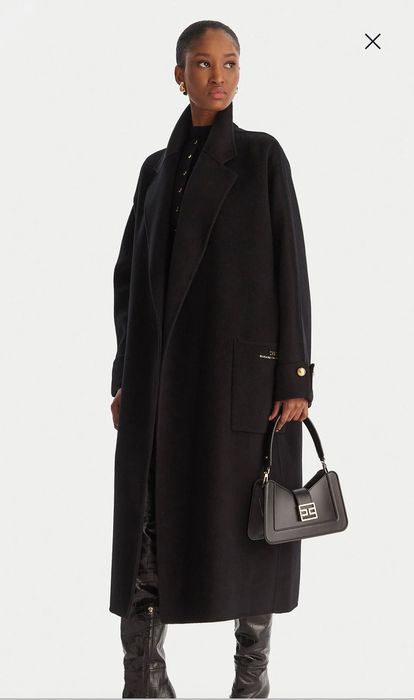 Черно палто Elisabetta Franchi