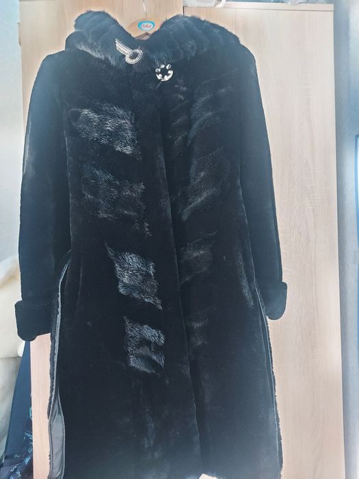 Шуба мутон и норка