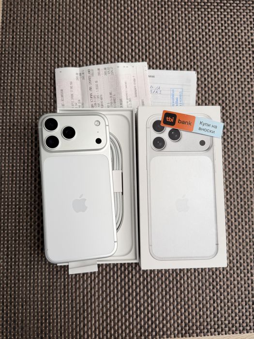 КАТО НОВ!*41€/м iPhone 17 Pro Max*Silver*ЛИЗИНГ TBI айфон 17 про макс 2г Гар!