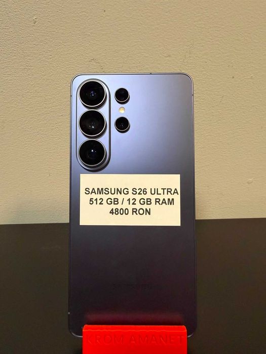 Samsung S26 ULTRA Cobalt Violet / 512 GB / 12 GB RAM / 43 Cicluri / Garantie 2 Ani * Krom Amanet Margeanului *