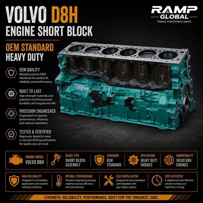 Шортблок двигателя Volvo D8H