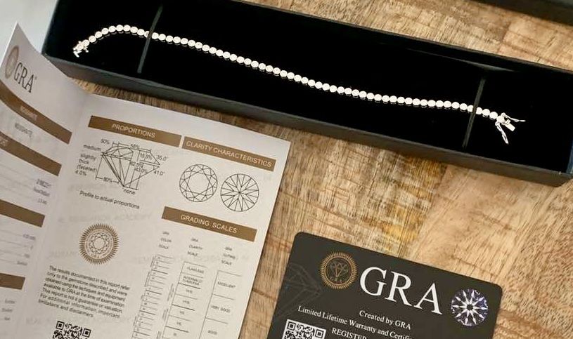 Нова сребърна тенис гривна с лаб. диаманти “Moissanite” (мойсанит)