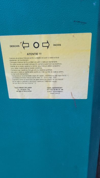 centrala cu gazeificare incalzire pe apa sau agent termic aproape noua