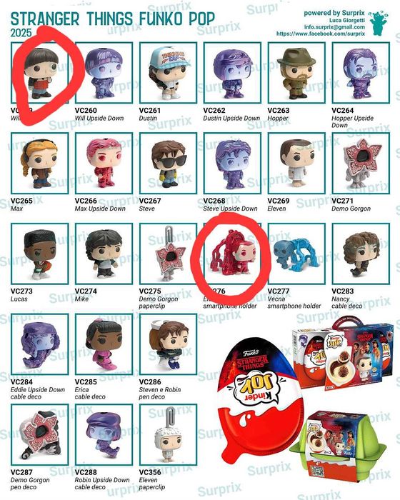 Will upside down Stranger things фигурки Kinder joy