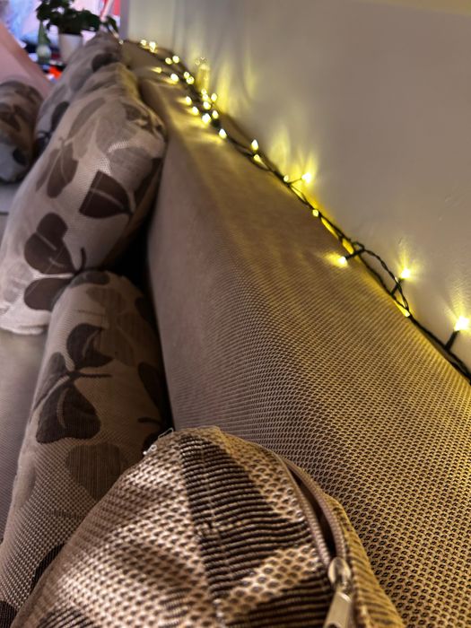 Ъглов диван с ракла и функция сън – ляв/десен, сив