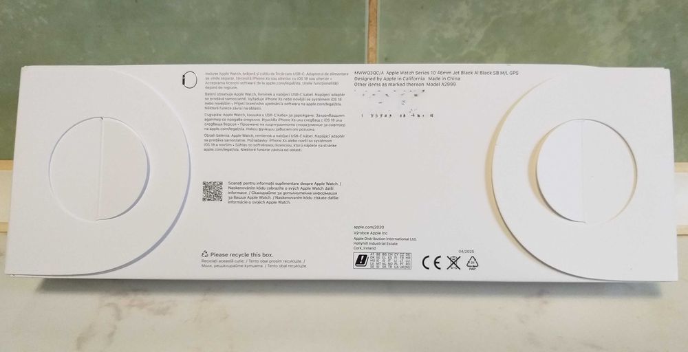 Apple Watch Series 10 GPS 46mm Jet Black carcasa Aluminiu black sport band M/L (nou-sigilat)