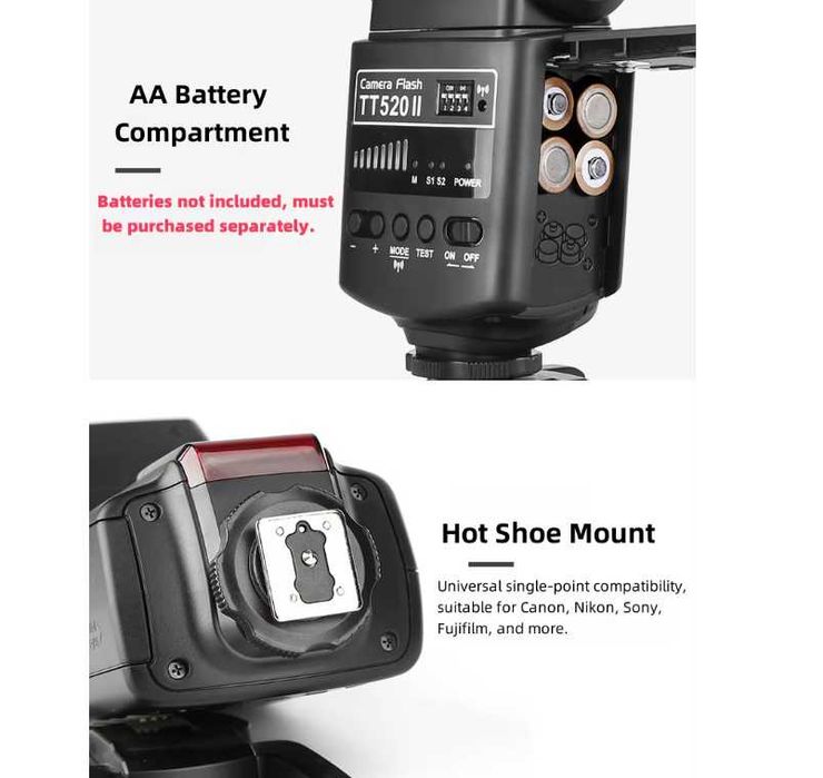 Светкавица Godox TT520II със синхронизатор  к-кт