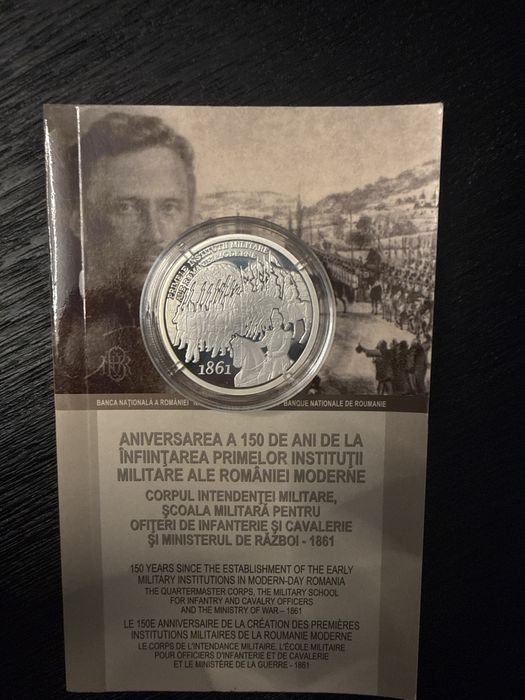 Moneda BNR Primele Institutii Militare ale Romaniei Moderne argint 2011