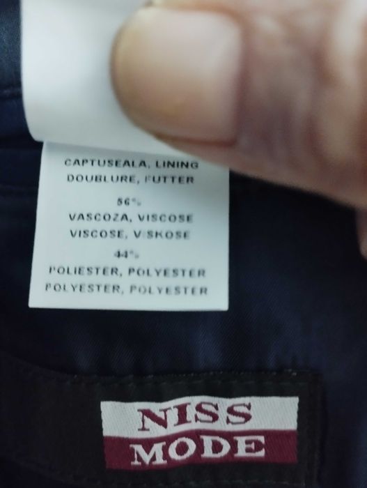 Sacou barbati bleumarin stofa lana la 2 randuri de nasturi marimea 48