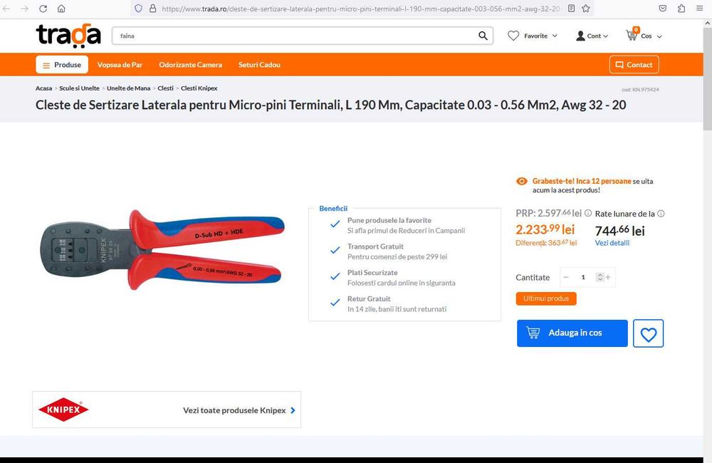 Cleste sertizare Knipe 97 54 24