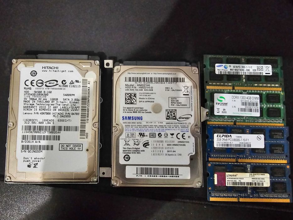 Lot Componente Laptop DDR3 și Stocare (4x RAM + 2x HDD) – Funcționale