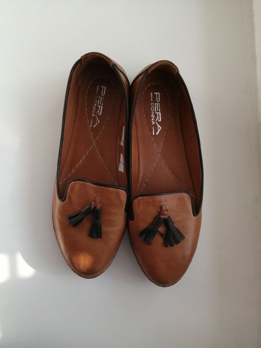 Кожаные женские лоферы