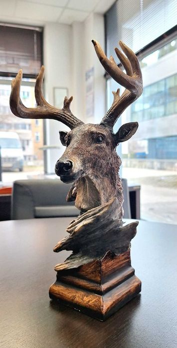 Нова Статуетка Елен - Трофей - Сувенир Еленче с Рога - 30см