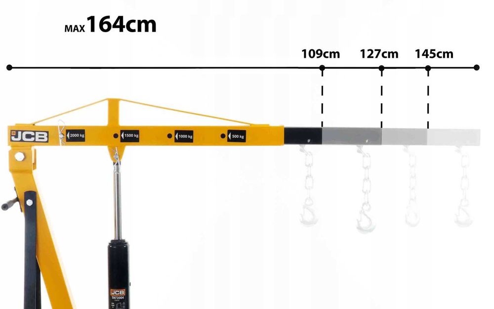 Хидравличен, сгъваем кран за двигатели тип жираф 2 тона JCB