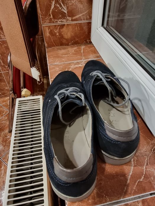 Pantofi piele întoarsă albaștri,  GEOX , 40