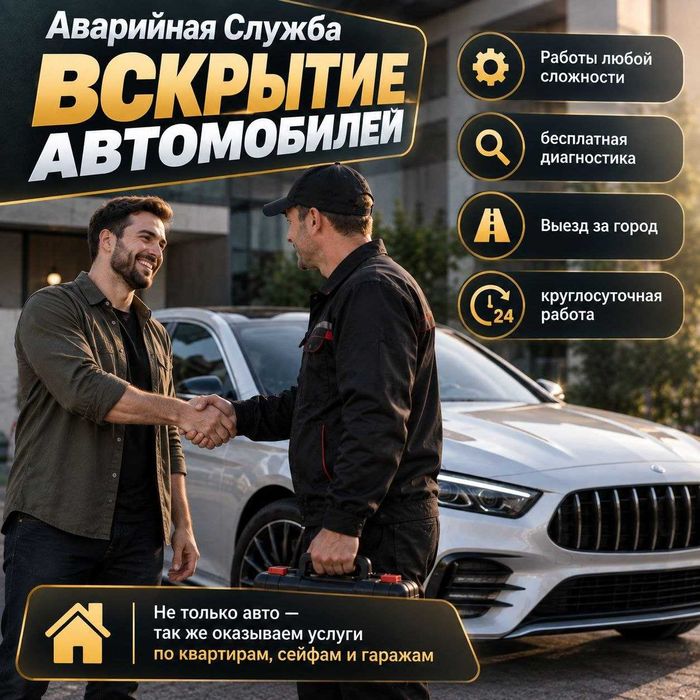 Вскрытие авто•открыть автомобиль•одну дверь•капот•багажник•замок