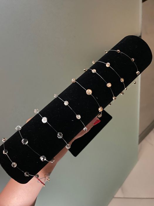 Гривна на корда с кристал елемент Сваровски