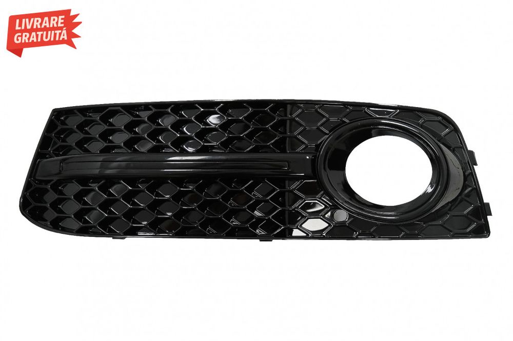 Grile Laterale Bara Fata AUDI A4 B8 8K (2007-2011) S4 Design Negru Luc