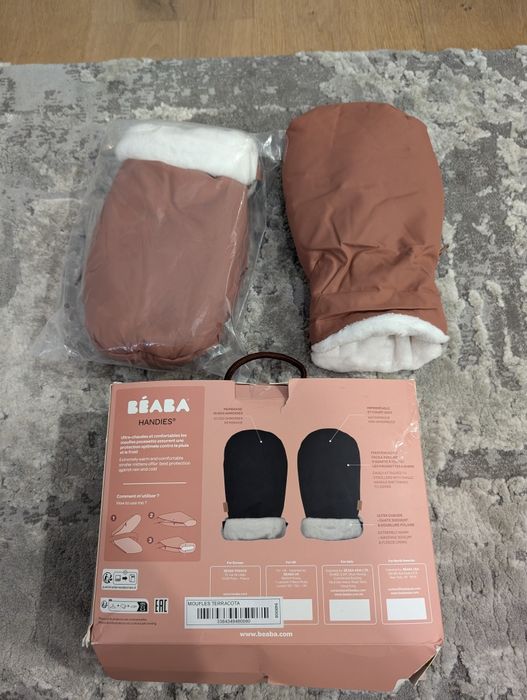 Vând Mănuși noi pentru cărucior Handies Beaba Heather Grey gri extra c