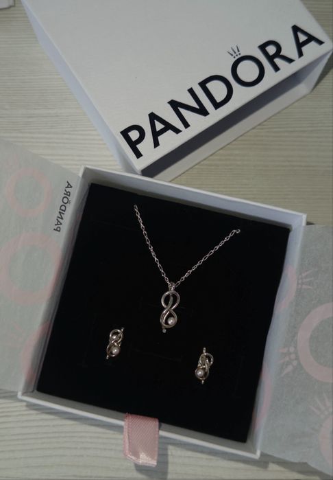 Кулон и серьги Пандора Оригинал 14 февраля