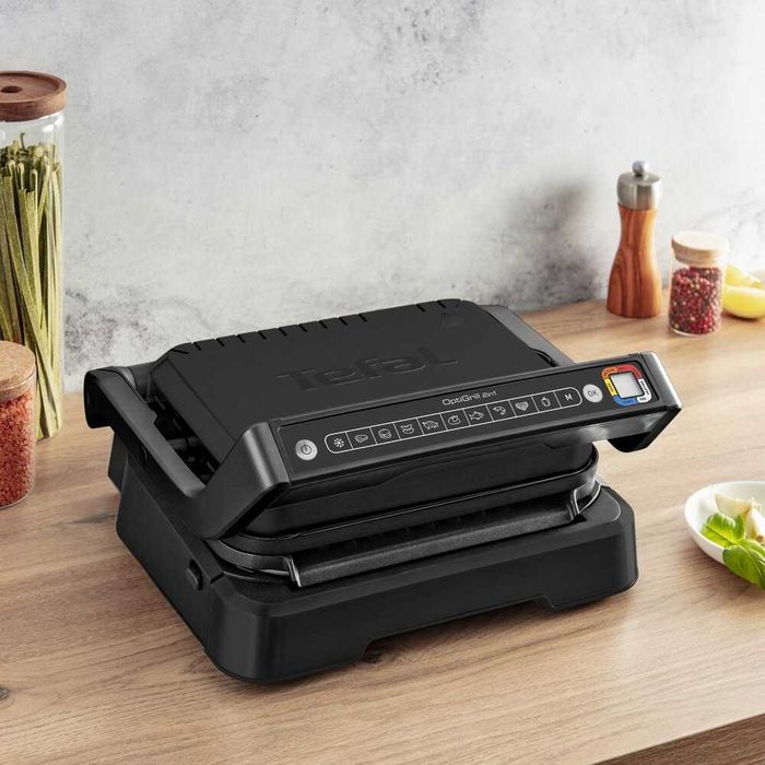 Грил Tefal OptiGrill 2в1 GC7728, 2100 W, Черен
