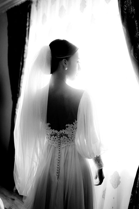 Rochie de mireasă, mătase naturală