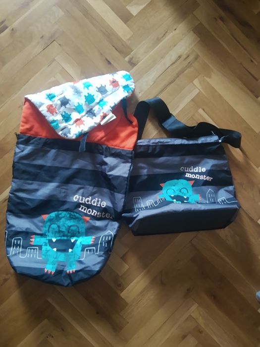 Чанта за количка,  чувалче за количка зимно , зелена раничка жаба