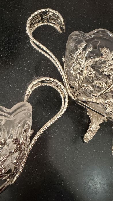 Хрустальные вазы в серебре