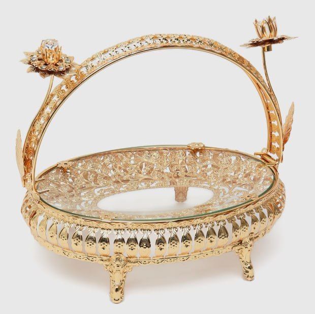 Богемская посуда, мясное ассорти, ваза для сладостей, фруктов