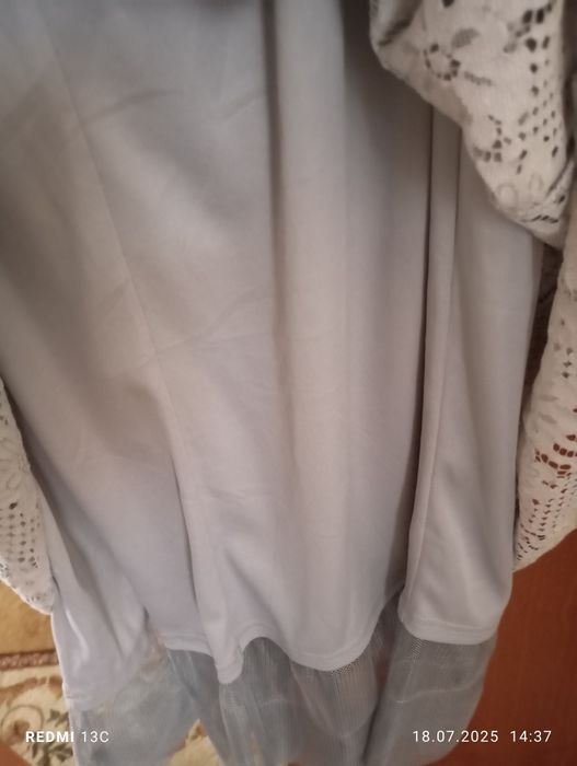 Rochie elegantă dantelă  gri marimea M