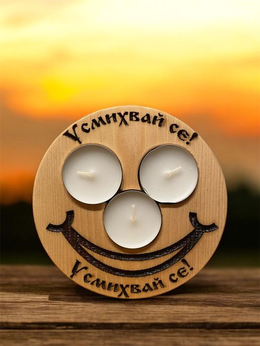 Ръчно изработени свещници от дърво