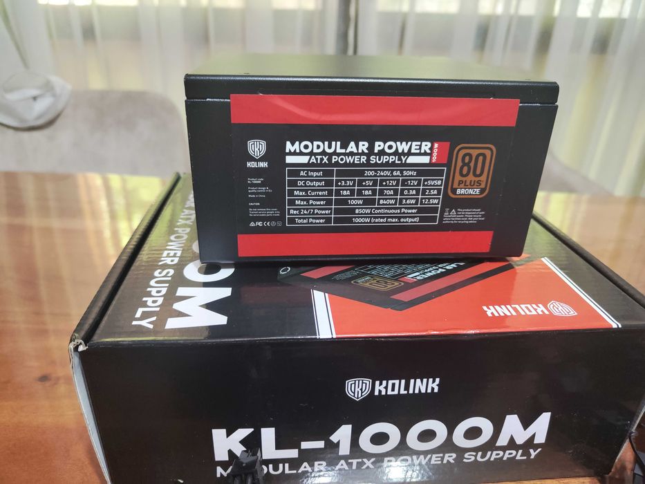 Продавам работещо захранване KOLINK KL-1000M - 1000W - 80 PLUS BRONZE