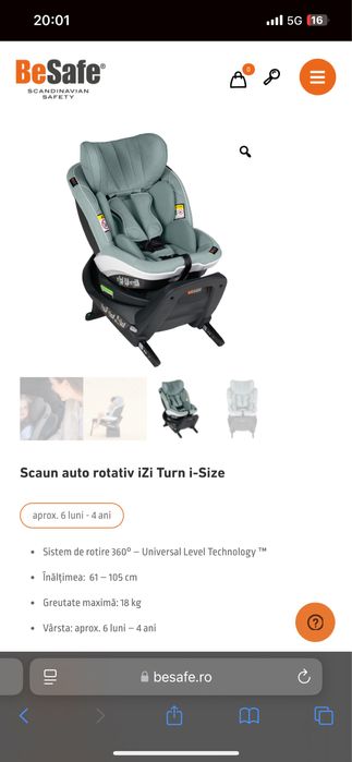 Vand scaun auto BeSafe iZi Turn i-Size