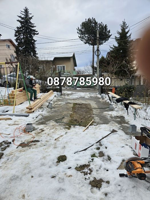 Дървен навес за кола