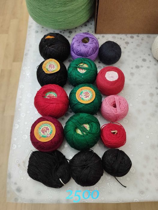 Нитки для вышивания и вязания,замки молния .