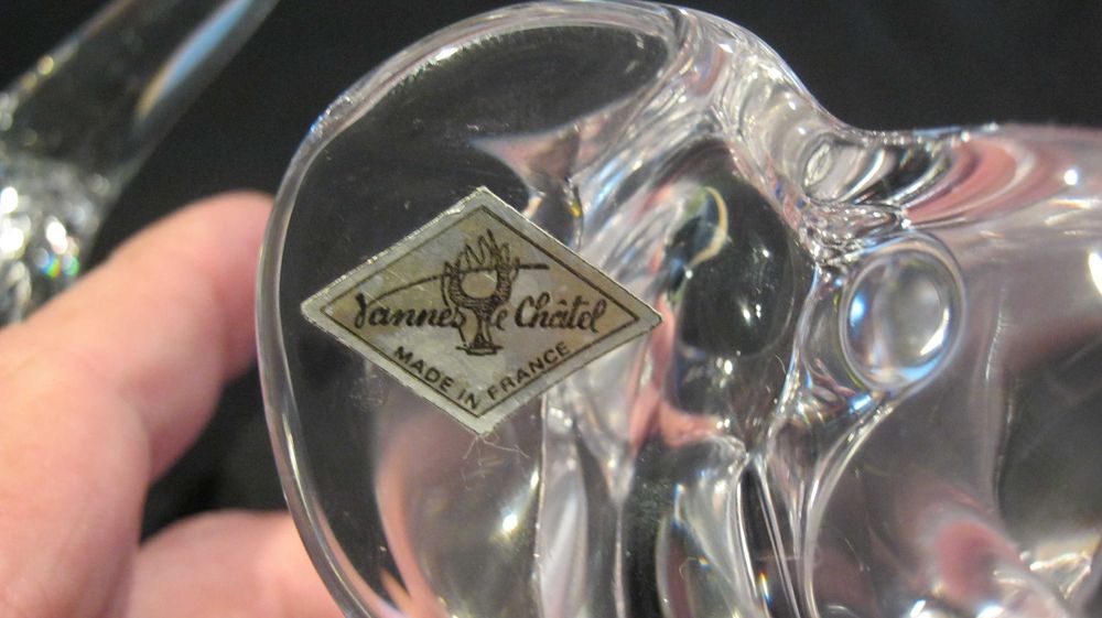Cristal exclusiv,rar,unicat,JANNES LE CHATEL,manufactura,2 piese.