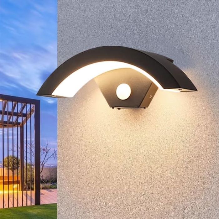 Lampa LED Exterioară cu Senzor de Mișcare – Neagră