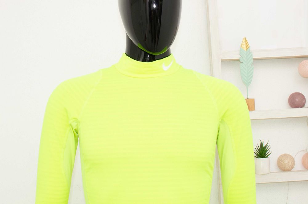 Nike Pro Warm Compression мъжка спортна блуза електриково зелено S