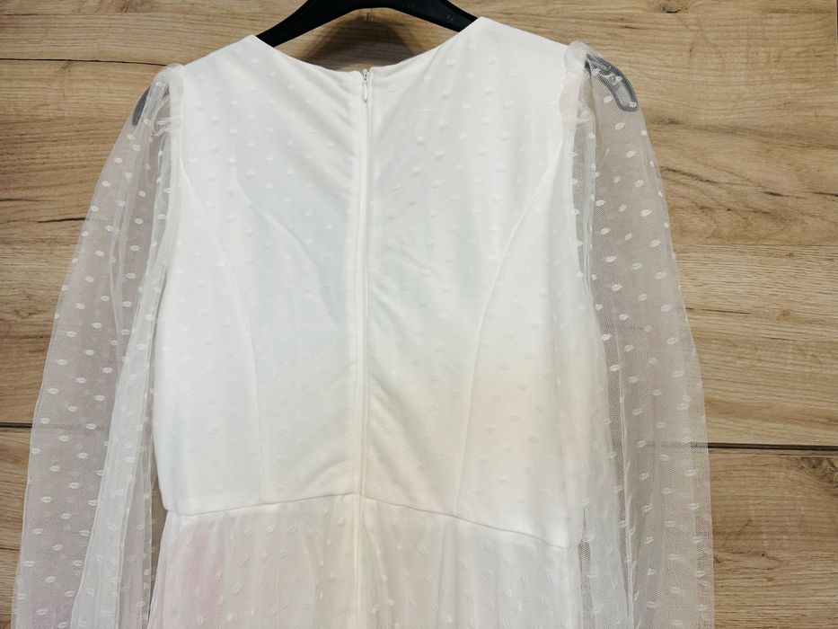 Rochie alba din tulle cu buline, de mireasa . Rochie noua, mai simpla!