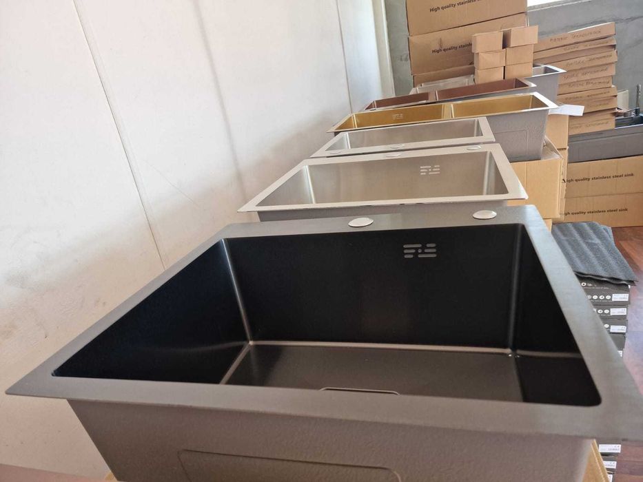 Lichidare stoc chiuveta bucatarie 44x50 negru carbon