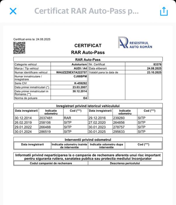 Vand Audi A4 2007 motor 2.0 140cai