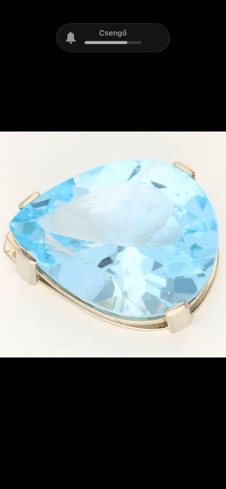 Pandantiv aur alb 14ct cu topaz