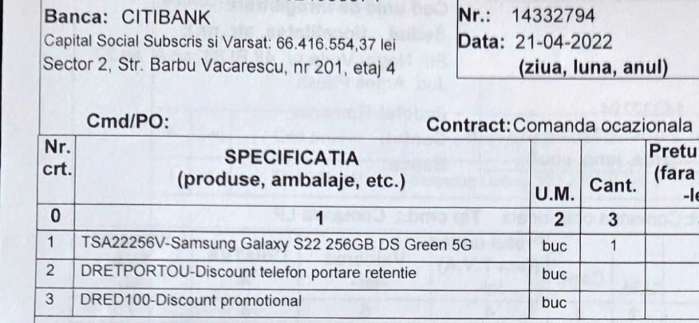 Samsung S22 - 5G dual sim 256 memory Gb- 8Gb Ram, achizitie 21.04.2022. NU ma intereseaza schimburi, doar vinzare!