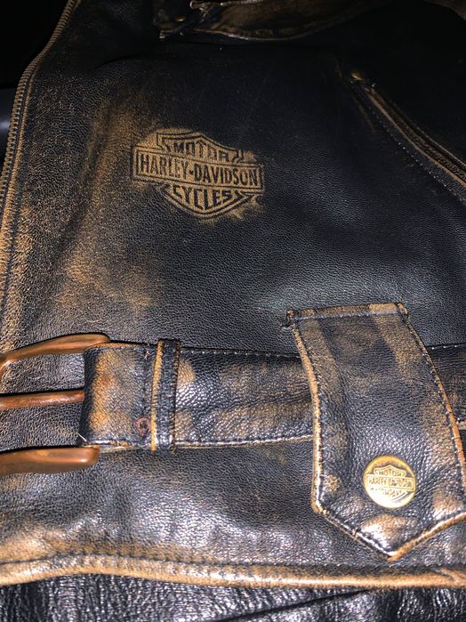 Geaca Piele Naturala Harley Davidson Screamin Eagle Distressed XL - Originala